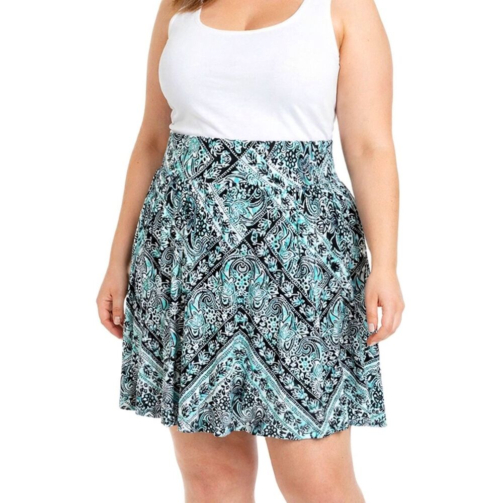Lane Bryant Skater Skirt Size 18/20 18 Paisley Blue NWOT Plus Size